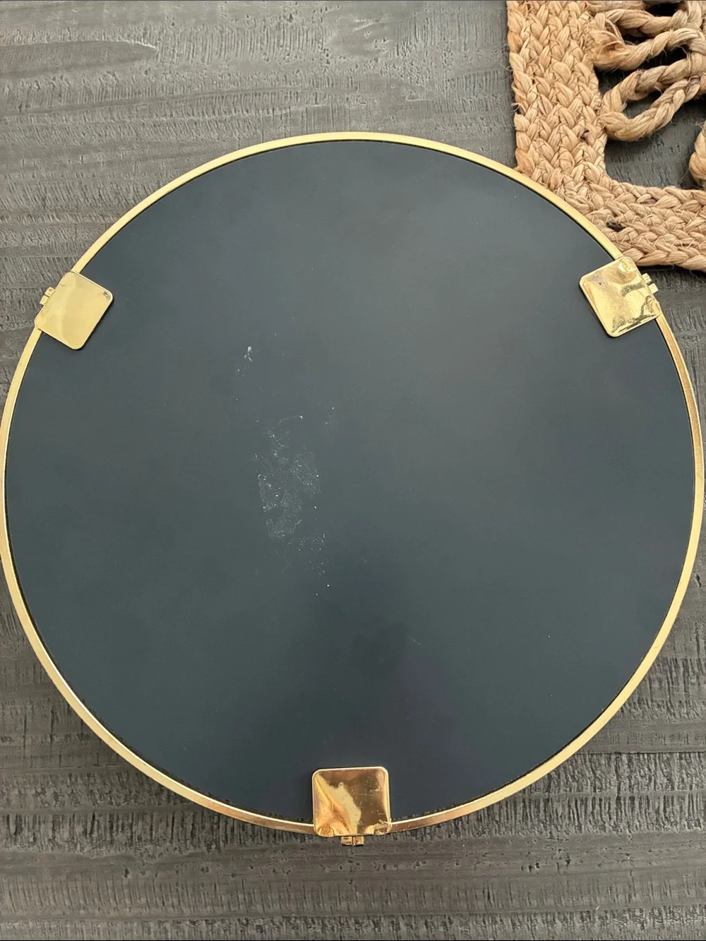 Gold Round Mirrored Decorative Tray 12”